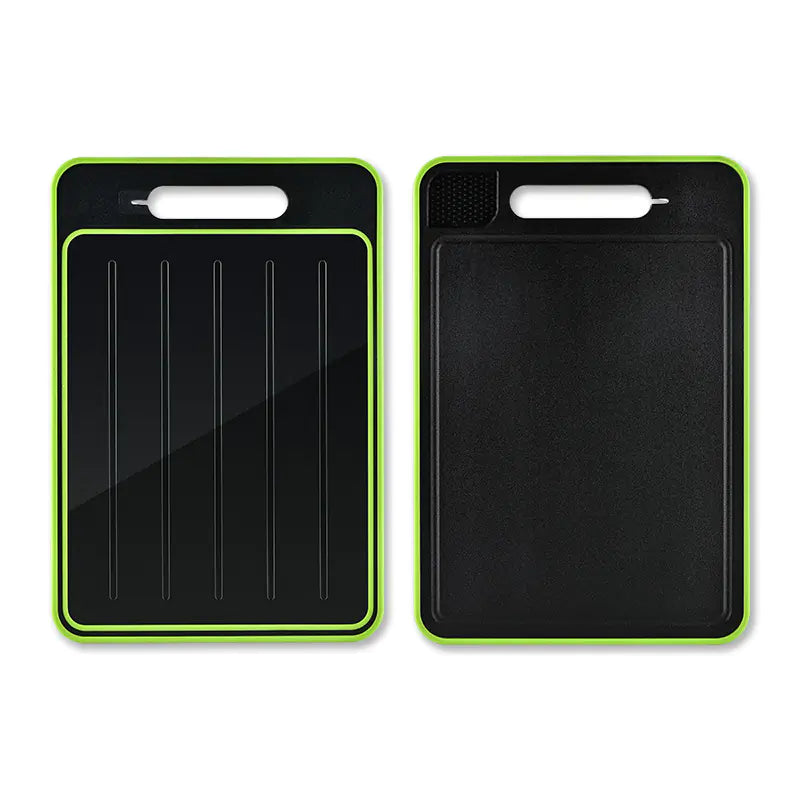 Dual-Sided Rapid Defrost Aluminum Cutting Board with Sharpener