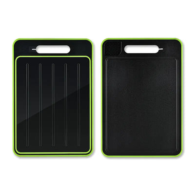 Dual-Sided Rapid Defrost Aluminum Cutting Board with Sharpener